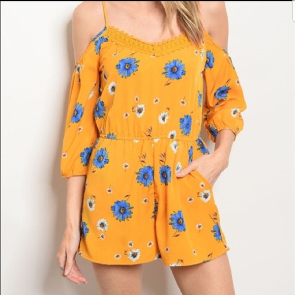 Yellow Floral Romper - Picture 6 of 6